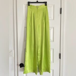 River Island Women’s Smart Trousers Lime High Waisted Neon Green